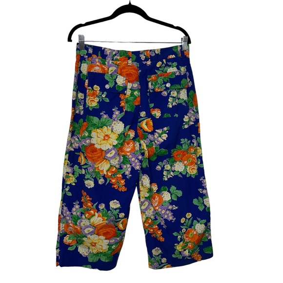 Ralph Lauren Lauren Floral Print Capri Pant wide leg Bright Size 10 - Picture 3 of 11